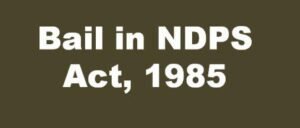 Bail in NDPS Act 1985